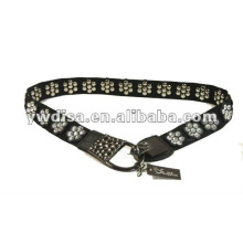 Ceinture en PU avec élastique noir, strass en cristal, accessoires en alliage avec pistolet métallique